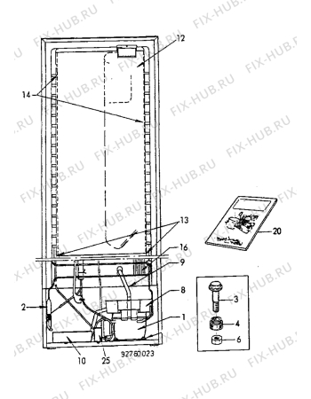 Взрыв-схема холодильника Electrolux ER3012C - Схема узла Cooling system 017