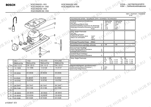 Взрыв-схема холодильника Bosch KGE3502 - Схема узла 03