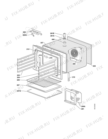 Взрыв-схема плиты (духовки) Therma BOK B.2 ZR SW - Схема узла Housing 001