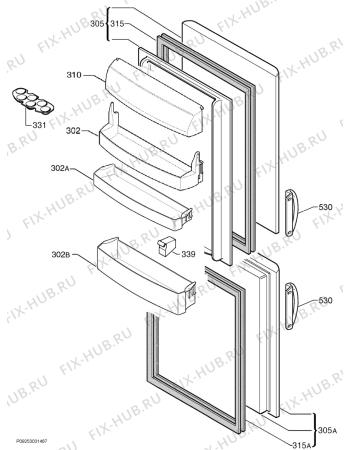 Взрыв-схема холодильника Rosenlew RJPK3131 - Схема узла Door 003