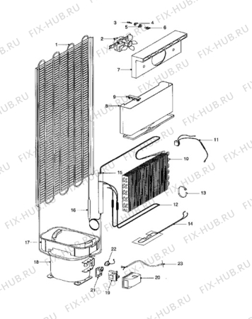 Взрыв-схема холодильника Electrolux ER2655B - Схема узла Cooling system 017