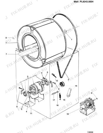 Схема №1 S580ENL (F015296) с изображением Электромотор для стиралки Indesit C00053519
