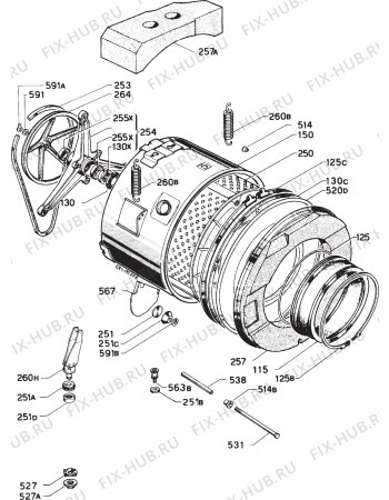 Взрыв-схема стиральной машины Zanussi ZF400 - Схема узла Functional parts 267