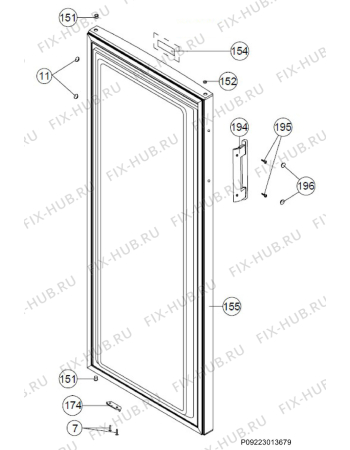Взрыв-схема холодильника Zanussi ZFB26FVS - Схема узла Door