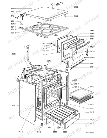 Схема №1 SNI 4514/1FHWS с изображением Панель для электропечи Whirlpool 481244058194