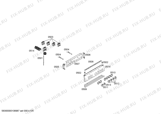 Взрыв-схема плиты (духовки) Bosch HSS352A Bosch - Схема узла 05