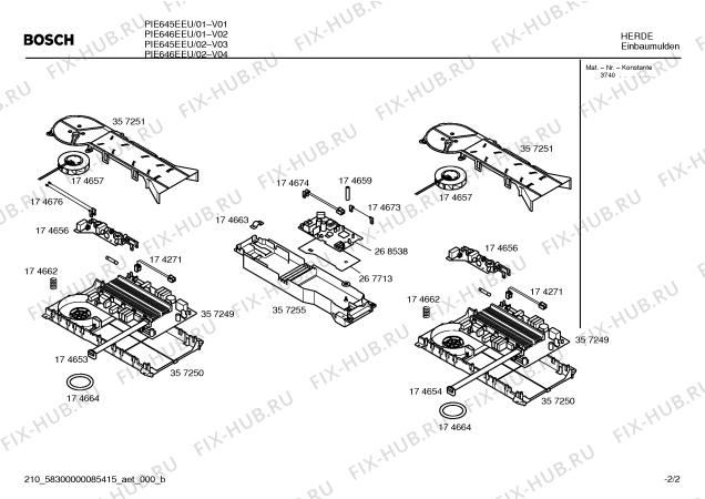Схема №1 PIE645EEU с изображением Инструкция по эксплуатации для плиты (духовки) Bosch 00529204
