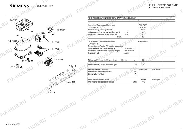 Схема №1 KS42V20GR с изображением Дверь для холодильной камеры Siemens 00236047