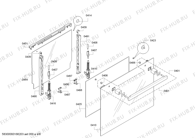 Схема №2 HB38G4580 с изображением Фронтальное стекло для электропечи Siemens 00688759