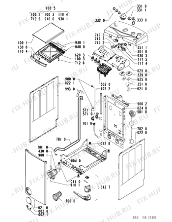 Схема №1 AWA 1080 с изображением Обшивка для стиральной машины Whirlpool 481245212355