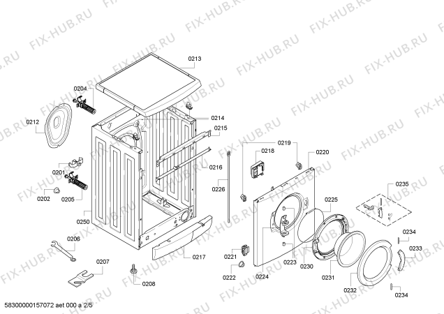 Взрыв-схема стиральной машины Siemens WM10E465BY IQ 300 varioPerfect - Схема узла 02
