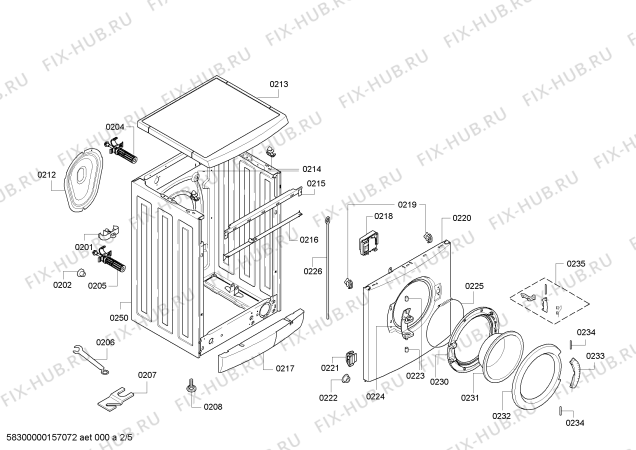 Схема №1 WM14E465BY IQ 300 varioPerfect с изображением Инструкция по установке и эксплуатации для стиральной машины Siemens 00785982