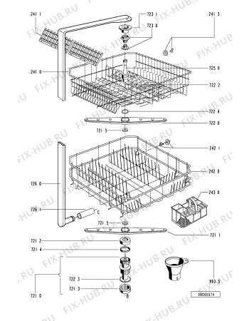 Схема №1 DWF 401 S 245 395 85 с изображением Регулятор для посудомойки Whirlpool 481941258735