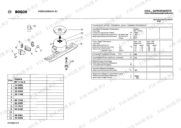 Взрыв-схема холодильника Bosch KGE3433SS - Схема узла 02