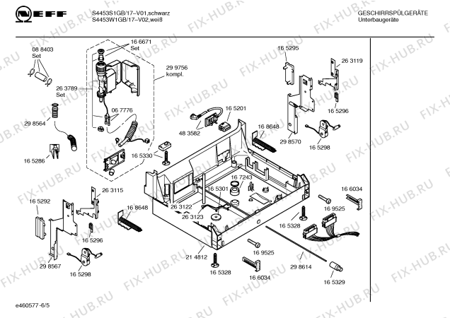 Взрыв-схема посудомоечной машины Neff S4453S1GB HydroSensor - Схема узла 05