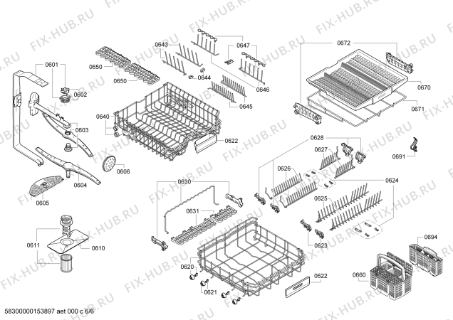 Взрыв-схема посудомоечной машины Bosch SHX58E25UC - Схема узла 06