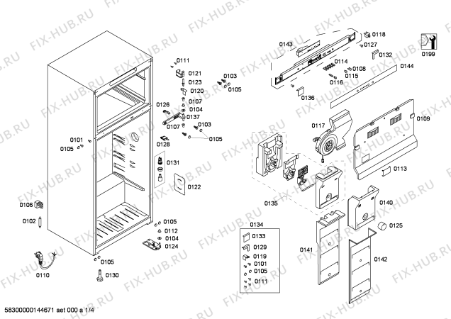 Схема №1 3FFB3715 с изображением Вентилятор для холодильной камеры Bosch 00683999