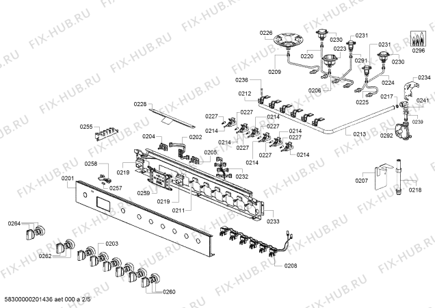 Схема №2 HSB838357A с изображением Потенциометр для плиты (духовки) Bosch 10003941