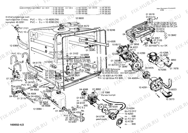 Схема №1 CG0141 CG0140 с изображением Крышка для электропосудомоечной машины Bosch 00043383