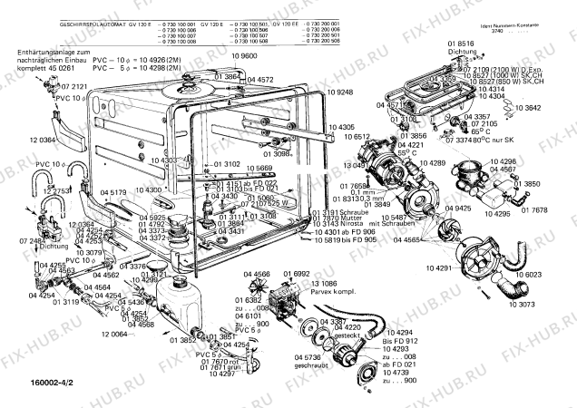 Схема №1 CG0141 CG0140 с изображением Уплотнитель для посудомойки Bosch 00045179