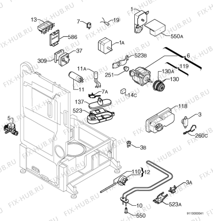 Взрыв-схема посудомоечной машины Zoppas PSX637D - BIO - Схема узла Electrical equipment 268