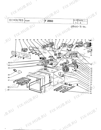 Взрыв-схема плиты (духовки) SCHOLTES F2860 (CCF2860) - Схема узла