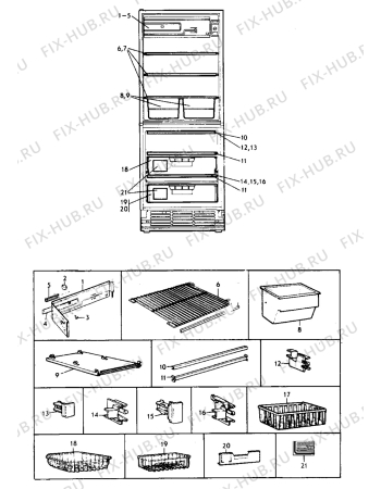 Взрыв-схема холодильника Electrolux TR1078 - Схема узла Internal parts