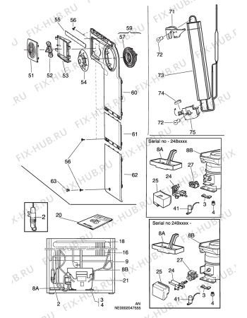 Взрыв-схема холодильника Electrolux ERE3500X - Схема узла C10 Cold, users manual