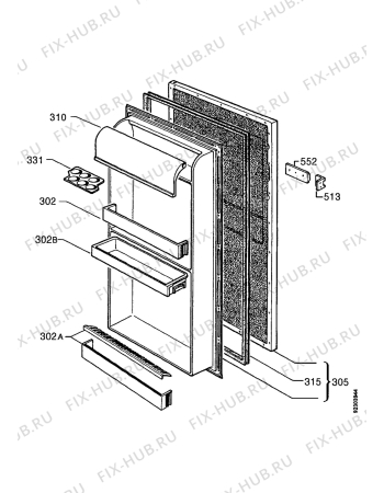 Взрыв-схема холодильника Zanussi ZI2430 - Схема узла Door 003