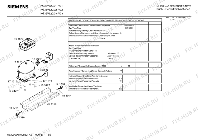 Взрыв-схема холодильника Siemens KG36V620 - Схема узла 03