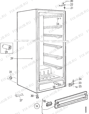 Взрыв-схема холодильника Zanussi ZVF280R - Схема узла Section 1