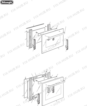 Схема №1 DEL6038D с изображением Держатель для плиты (духовки) DELONGHI 51BFD01DA