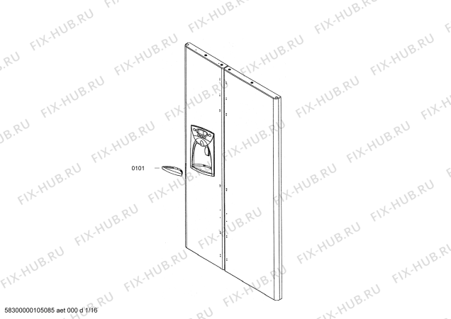 Схема №6 SK535264 с изображением Крышка для холодильной камеры Bosch 00241659