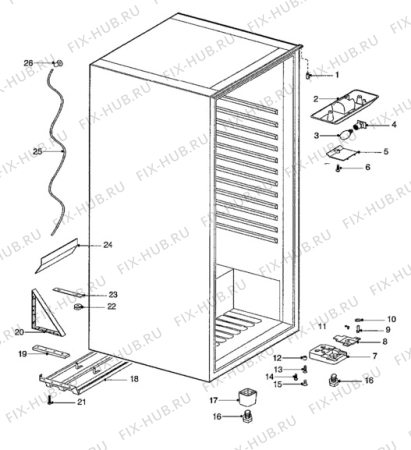 Взрыв-схема холодильника Quelle QL9E-FC - Схема узла Cabinet + armatures