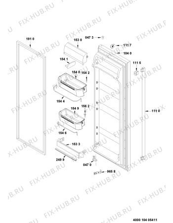 Схема №2 ASS20FIGI4/1 с изображением Втулка двери для холодильника Whirlpool 480132101387
