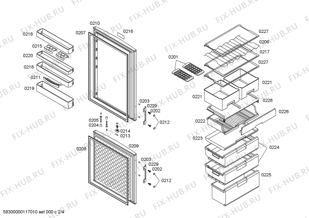 Схема №2 P1KCL4006D с изображением Панель управления для холодильной камеры Bosch 00471577