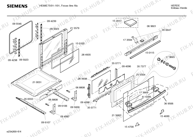 Схема №2 HE68E75CC с изображением Панель управления для плиты (духовки) Siemens 00369507
