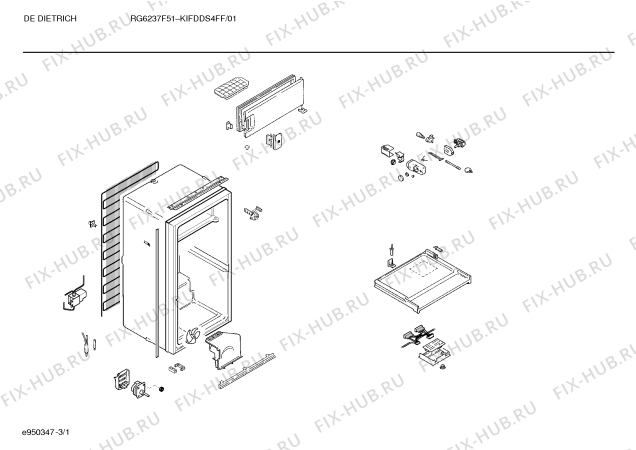 Схема №1 KILDDJ1FF с изображением Дверь морозильной камеры для холодильника Bosch 00286922