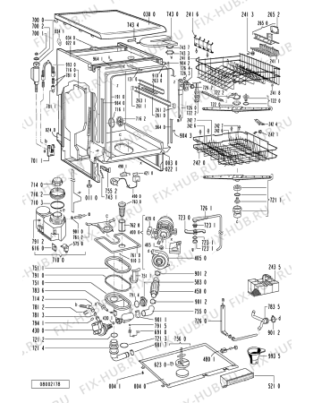 Схема №1 ADG 3540 IX с изображением Блок управления для электропосудомоечной машины Whirlpool 481221478412