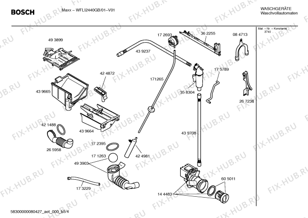 Схема №1 WFLI2440GB Maxx с изображением Инструкция по установке и эксплуатации для стиралки Bosch 00591011