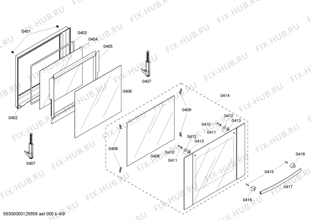 Схема №3 HBL3520UC с изображением Дверь для электропечи Bosch 00479313