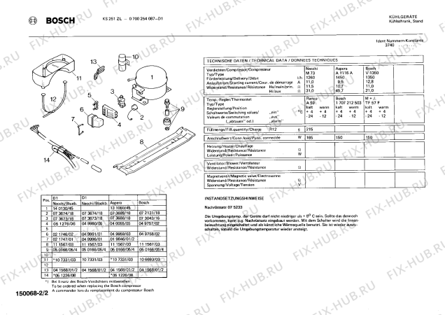 Схема №1 0700254087 KS251ZL с изображением Контейнер для холодильной камеры Bosch 00123502