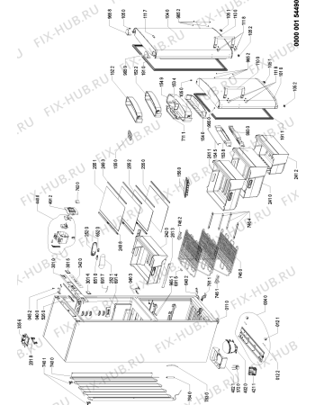 Схема №1 WBC3735 A++X с изображением Вложение для холодильника Whirlpool 480132101311