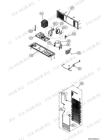 Взрыв-схема холодильника Electrolux ENL62610S - Схема узла Cooling system 017