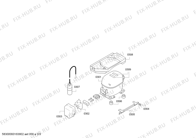 Взрыв-схема холодильника Bosch KIR18V61, Bosch - Схема узла 03