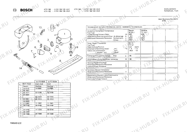 Взрыв-схема холодильника Bosch 0701184143 KTR180 - Схема узла 02