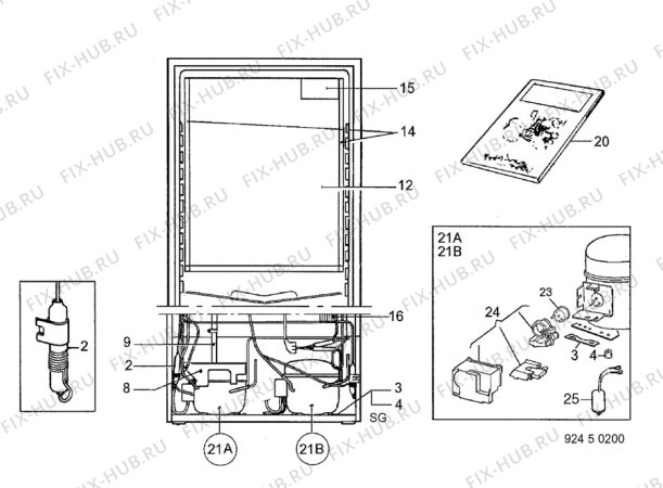 Взрыв-схема холодильника Husqvarna Electrolux GME185KF - Схема узла C10 Cold, users manual