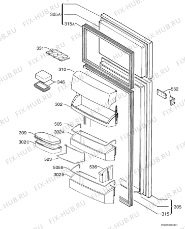 Взрыв-схема холодильника Aeg SD81640-4I - Схема узла Door 003