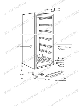 Взрыв-схема холодильника Electrolux EUF2900 - Схема узла C10 Cabinet