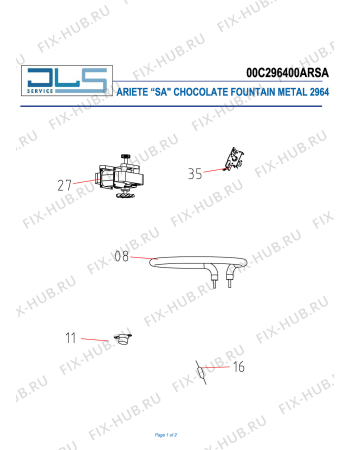 Схема №1 CHOCOLATE FOUNTAIN с изображением Другое для фондюшницы ARIETE AT6065760300